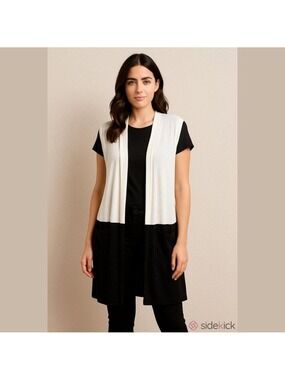 Vince Camuto White and Black Cardigan XS